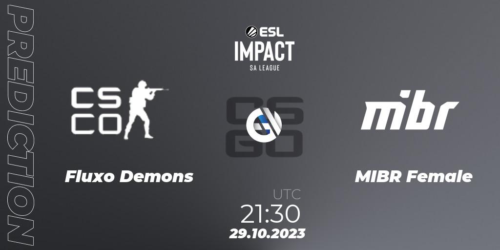 Prognoza Fluxo Demons - MIBR Female. 29.10.2023 at 20:30, Counter-Strike (CS2), ESL Impact League Season 4: South American Division