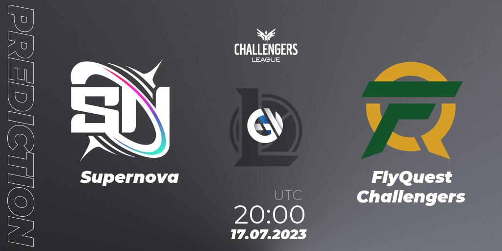 Prognoza Supernova - FlyQuest Challengers. 17.07.2023 at 20:00, LoL, North American Challengers League 2023 Summer - Group Stage