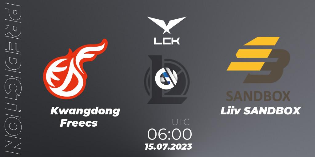 Prognoza Kwangdong Freecs - Liiv SANDBOX. 15.07.23, LoL, LCK Summer 2023 Regular Season