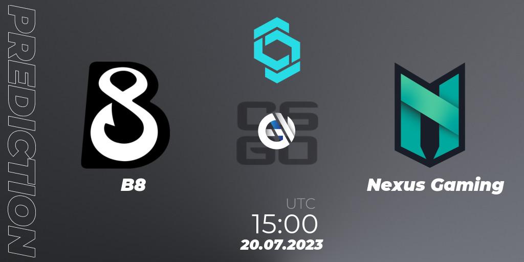 Prognoza B8 - Nexus Gaming. 20.07.2023 at 16:10, Counter-Strike (CS2), CCT North Europe Series #6
