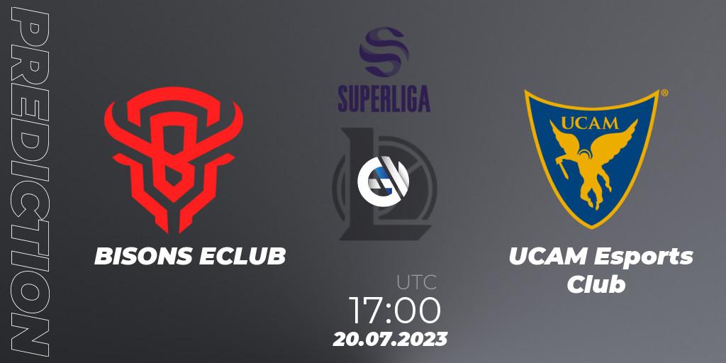 Prognoza BISONS ECLUB - UCAM Esports Club. 22.06.2023 at 17:00, LoL, Superliga Summer 2023 - Group Stage