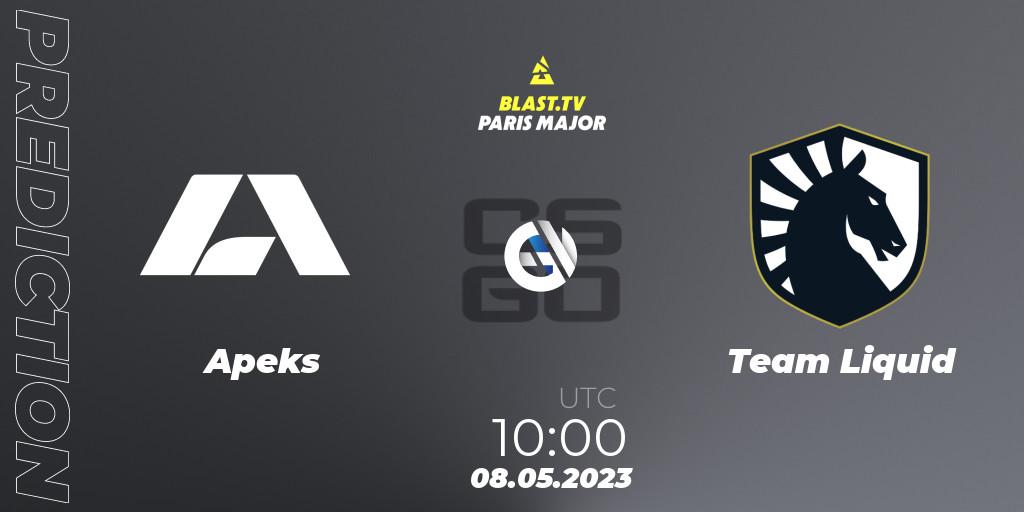 Prognoza Apeks - Team Liquid. 08.05.2023 at 12:40, Counter-Strike (CS2), BLAST Paris Major 2023 Challengers Stage