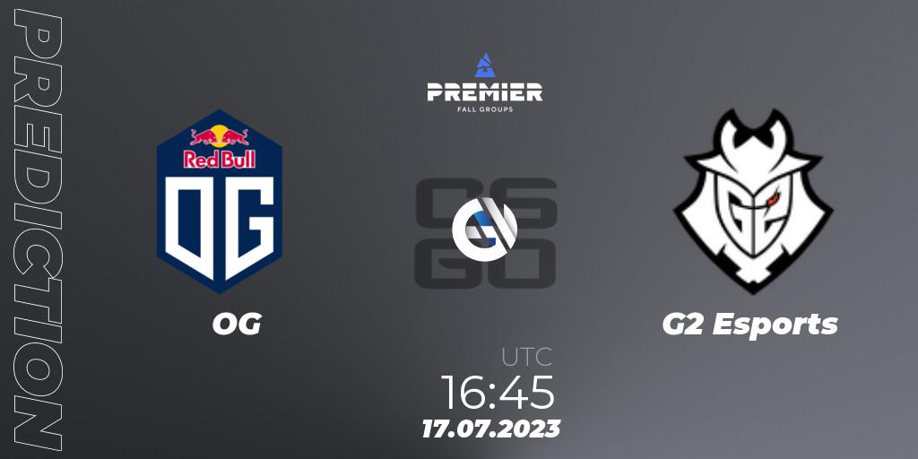 Prognoza OG - G2 Esports. 17.07.23, CS2 (CS:GO), BLAST Premier Fall Groups 2023