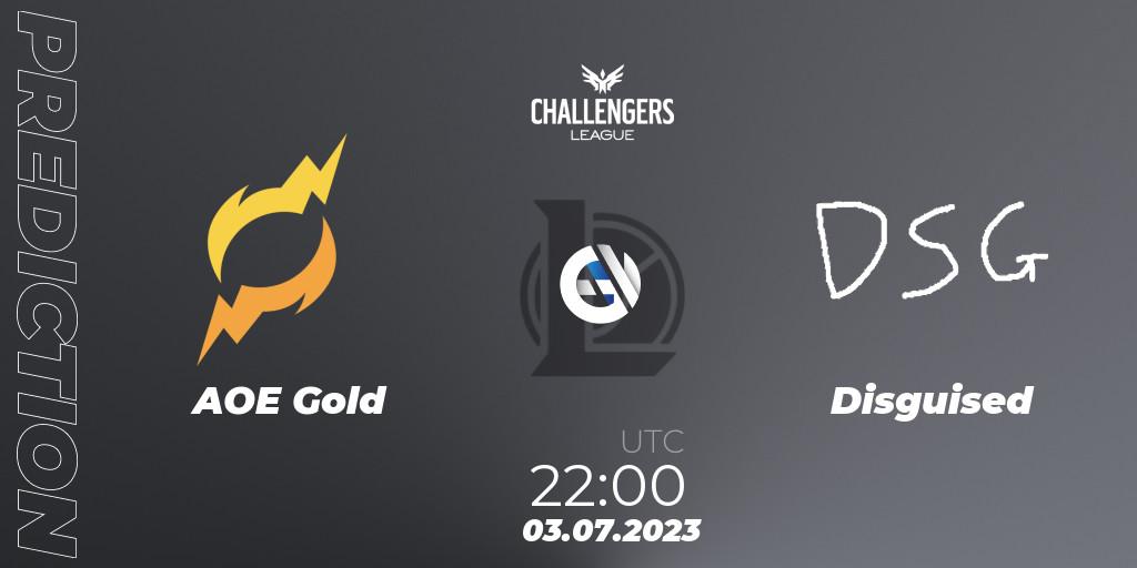 Prognoza AOE Gold - Disguised. 18.06.2023 at 22:00, LoL, North American Challengers League 2023 Summer - Group Stage