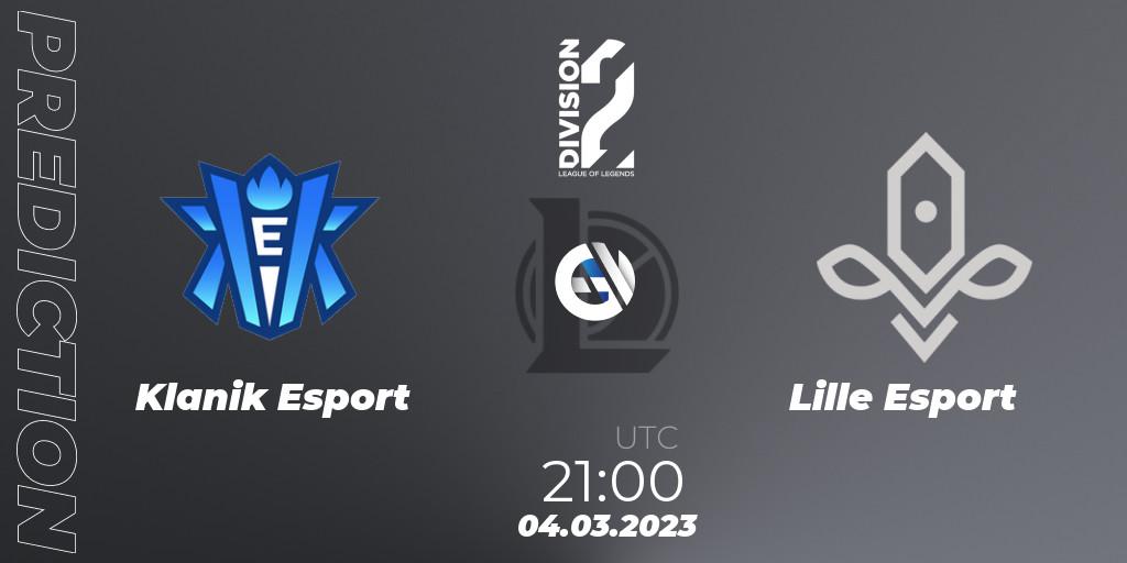Prognoza Klanik Esport - Lille Esport. 04.03.2023 at 21:00, LoL, LFL Division 2 Spring 2023 - Group Stage