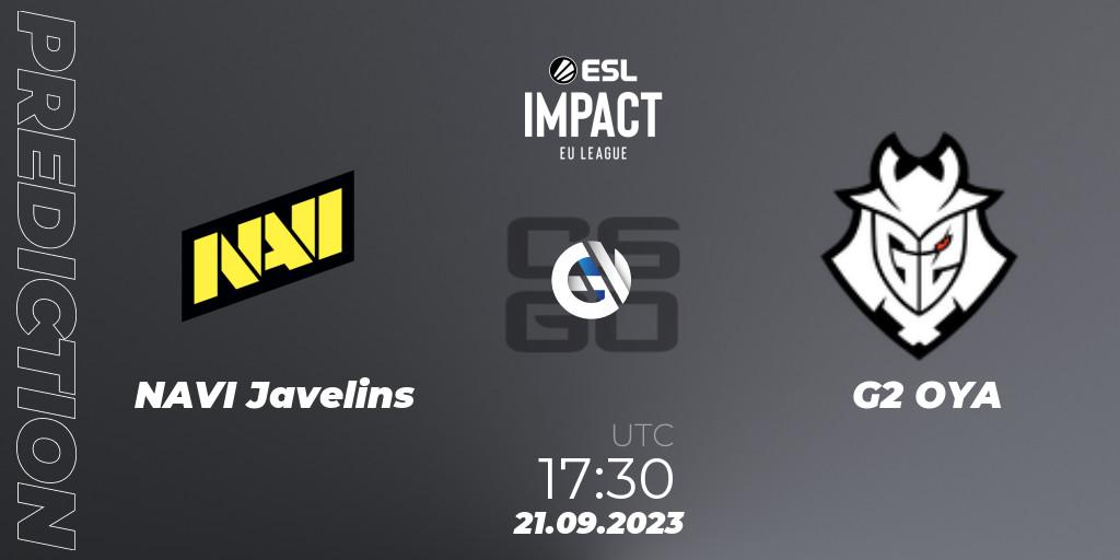 Prognoza NAVI Javelins - G2 OYA. 21.09.2023 at 17:30, Counter-Strike (CS2), ESL Impact League Season 4: European Division