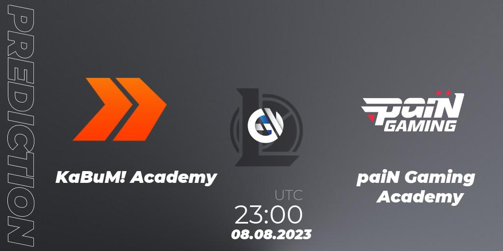 Prognoza KaBuM! Academy - paiN Gaming Academy. 26.07.2023 at 19:00, LoL, CBLOL Academy Split 2 2023 - Group Stage