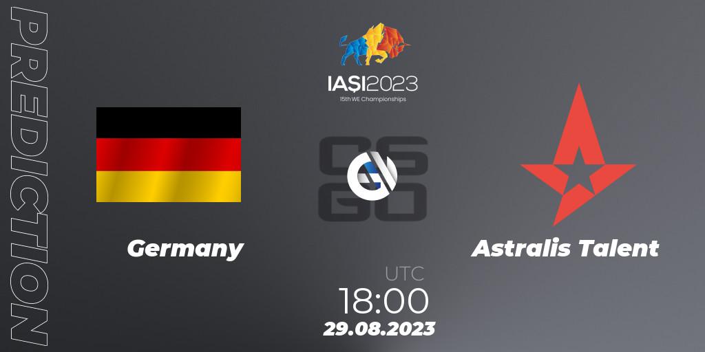 Prognoza Germany - Astralis Talent. 30.08.2023 at 17:30, Counter-Strike (CS2), IESF World Esports Championship 2023