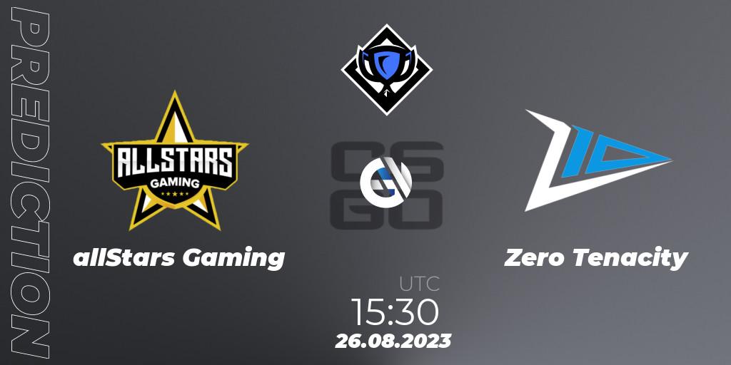 Prognoza allStars Gaming - Zero Tenacity. 26.08.23, CS2 (CS:GO), RES Season 5