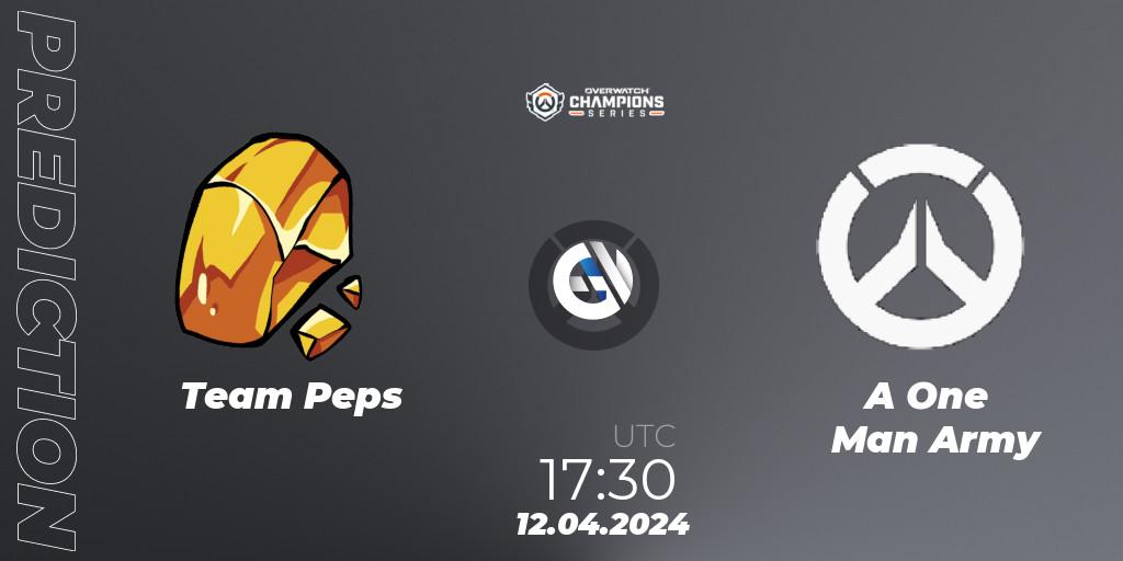 Prognoza Team Peps - A One Man Army. 12.04.2024 at 17:30, Overwatch, Overwatch Champions Series 2024 - EMEA Stage 2 Group Stage