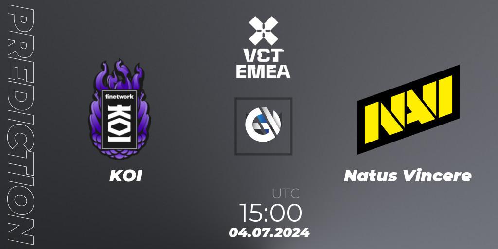 Prognoza KOI - Natus Vincere. 04.07.2024 at 16:00, VALORANT, VALORANT Champions Tour 2024: EMEA League - Stage 2 - Group Stage