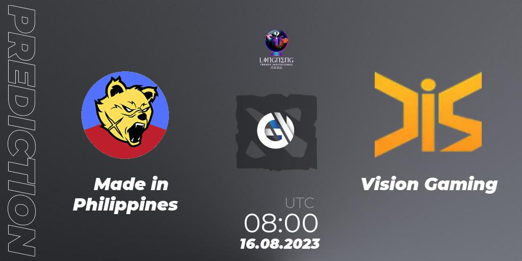 Prognoza Made in Philippines - Vision Gaming. 16.08.23, Dota 2, LingNeng Trendy Invitational