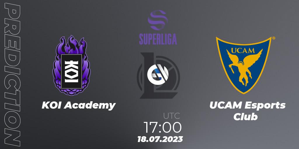 Prognoza KOI Academy - UCAM Esports Club. 18.07.2023 at 17:00, LoL, Superliga Summer 2023 - Group Stage