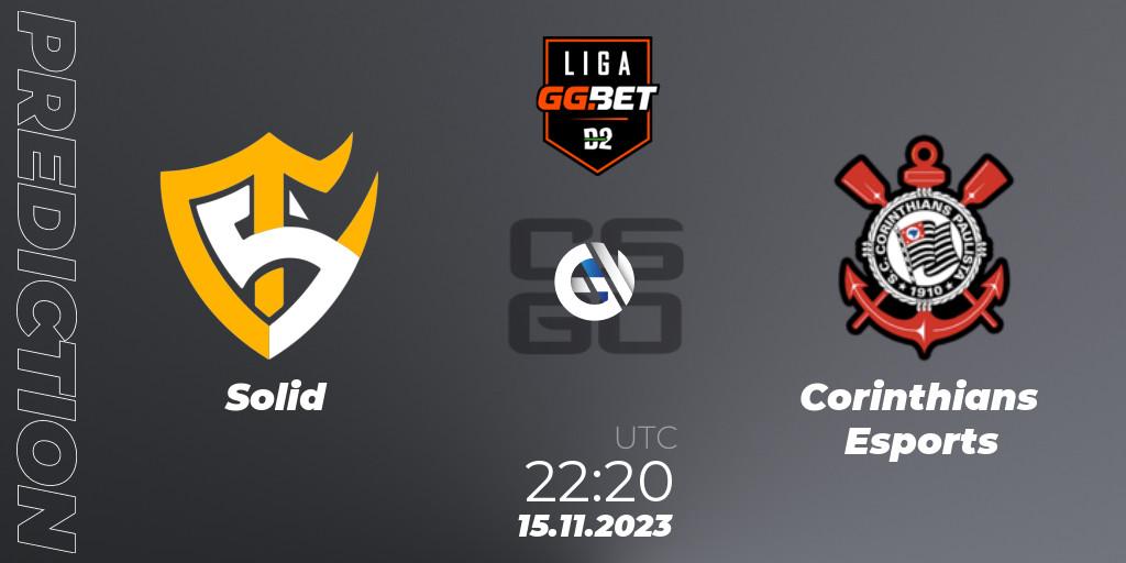 Prognoza Solid - Corinthians Esports. 21.11.2023 at 20:00, Counter-Strike (CS2), Dust2 Brasil Liga Season 2