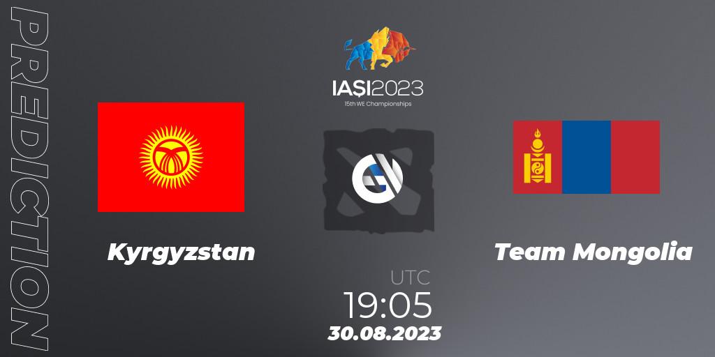 Prognoza Kyrgyzstan - Team Mongolia. 30.08.2023 at 19:05, Dota 2, IESF World Championship 2023