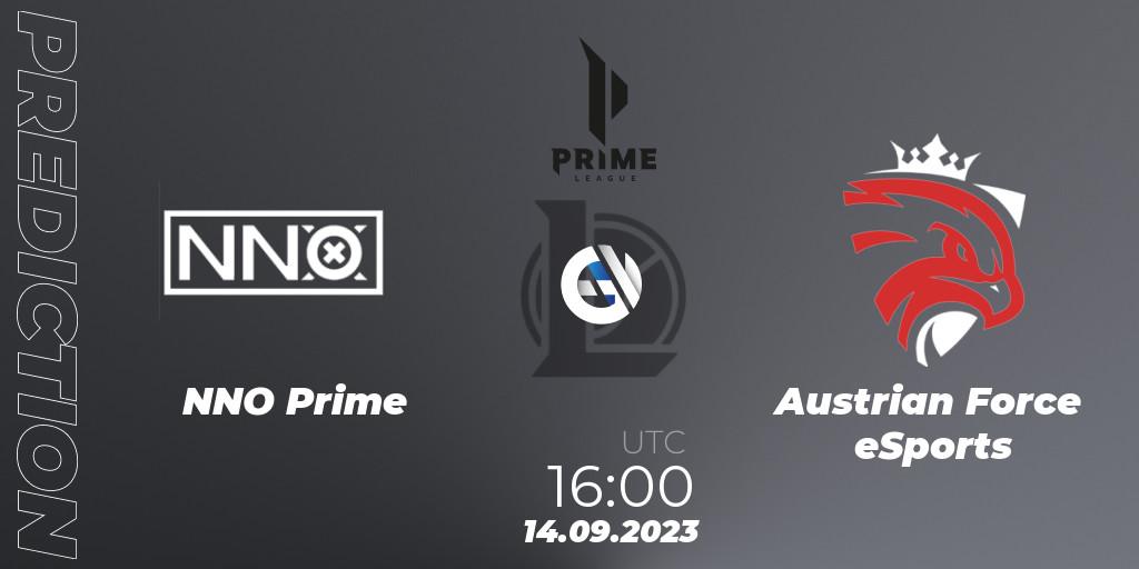 Prognoza NNO Prime - Austrian Force eSports. 14.09.2023 at 16:00, LoL, Prime League 2024 - Promotion Tournament