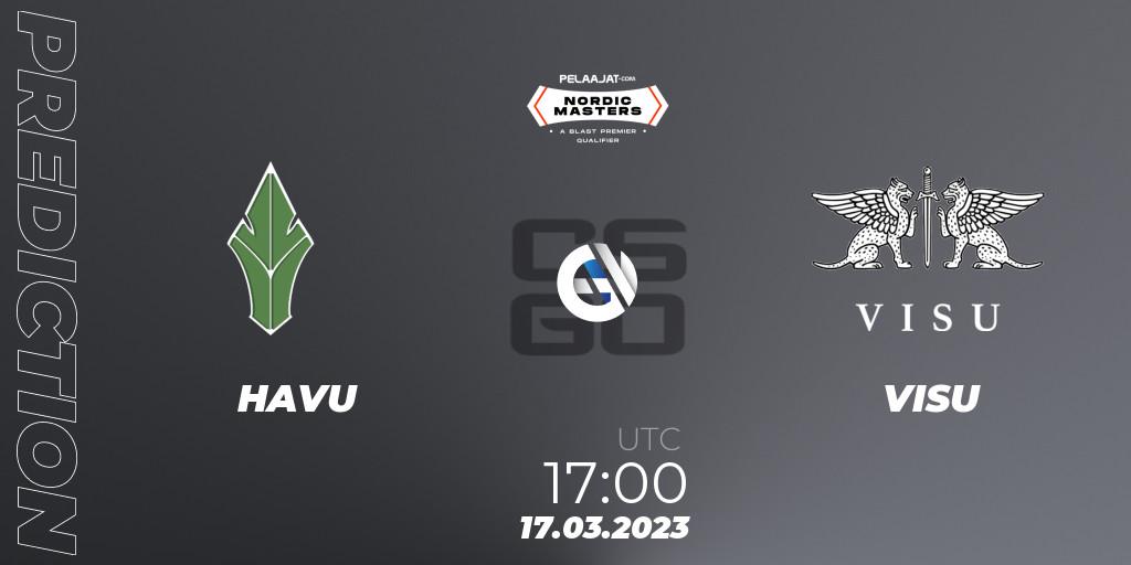 Prognoza HAVU - VISU. 17.03.2023 at 17:00, Counter-Strike (CS2), Pelaajat Nordic Masters Spring 2023 - BLAST Premier Qualifier