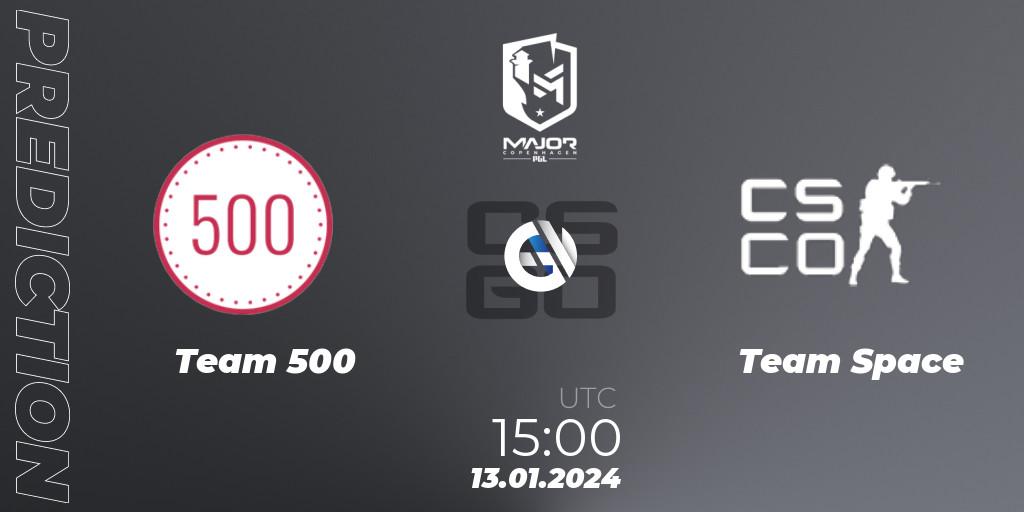 Prognoza Team 500 - Team Space. 13.01.2024 at 15:00, Counter-Strike (CS2), PGL CS2 Major Copenhagen 2024 Europe RMR Open Qualifier 3