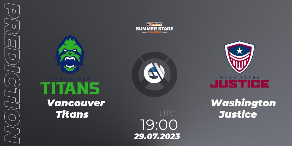 Prognoza Vancouver Titans - Washington Justice. 29.07.23, Overwatch, Overwatch League 2023 - Summer Stage Qualifiers