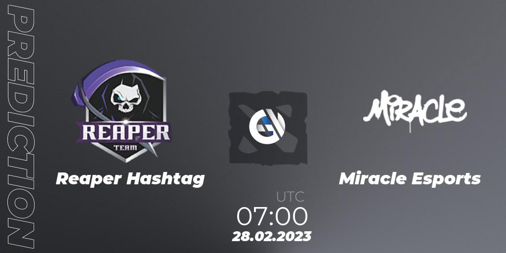 Prognoza Reaper Hashtag - Miracle Esports. 28.02.2023 at 07:14, Dota 2, GGWP Dragon Series 1