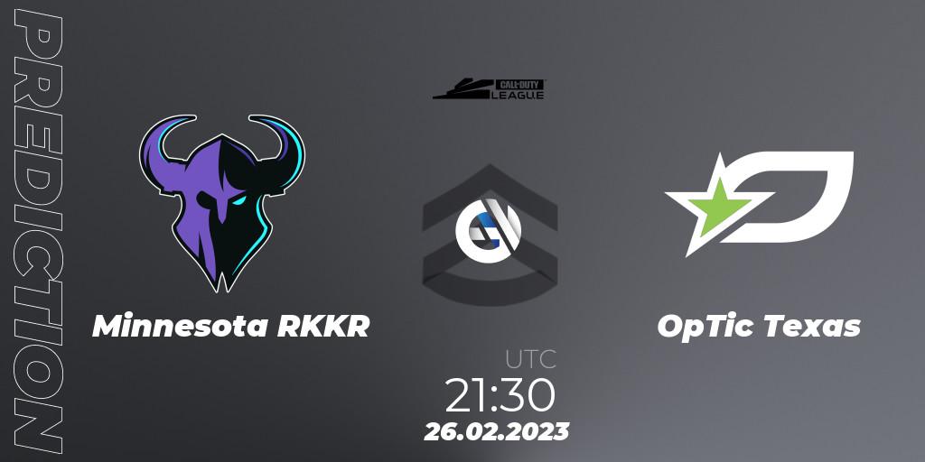 Prognoza Minnesota RØKKR - OpTic Texas. 26.02.2023 at 21:00, Call of Duty, Call of Duty League 2023: Stage 3 Major Qualifiers