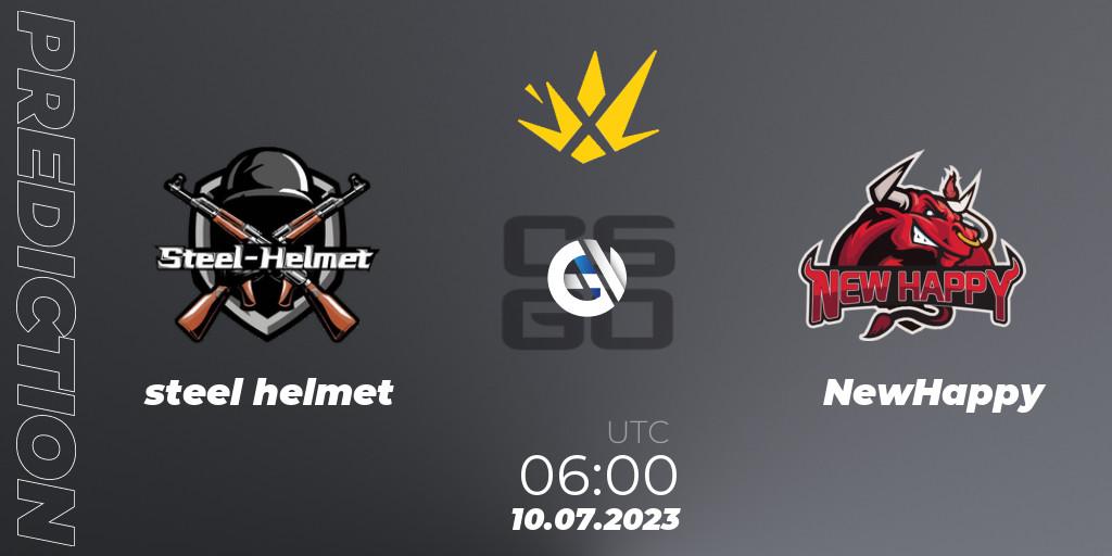 Prognoza steel helmet - NewHappy. 10.07.2023 at 06:00, Counter-Strike (CS2), XSE Pro League
