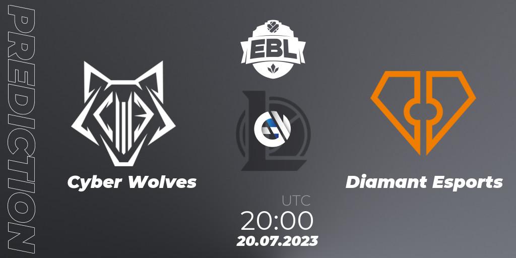 Prognoza Cyber Wolves - Diamant Esports. 22.06.23, LoL, Esports Balkan League Season 13