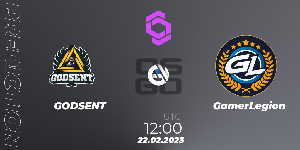 Prognoza GODSENT - GamerLegion. 22.02.2023 at 12:00, Counter-Strike (CS2), CCT West Europe Series #1