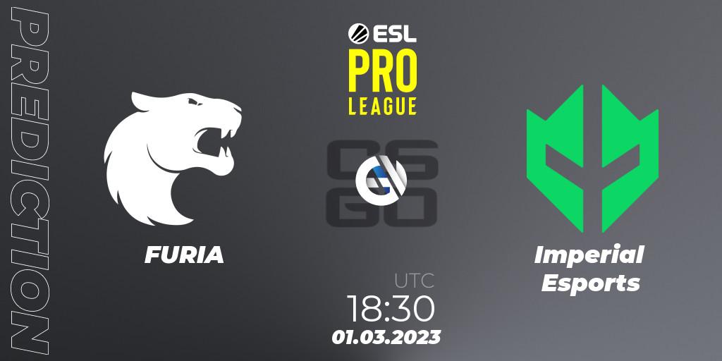 Prognoza FURIA - Imperial Esports. 01.03.2023 at 19:15, Counter-Strike (CS2), ESL Pro League Season 17