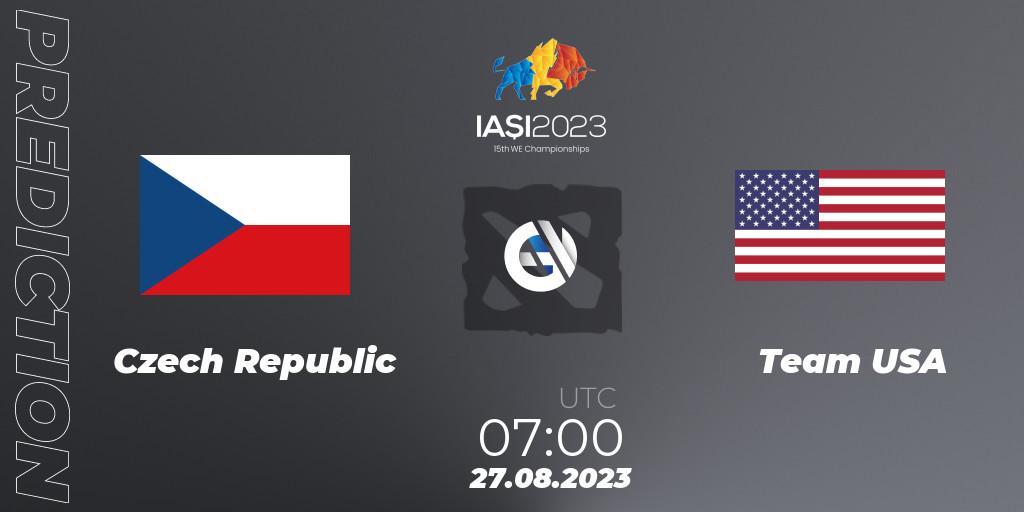 Prognoza Czech Republic - Team USA. 27.08.2023 at 10:00, Dota 2, IESF World Championship 2023