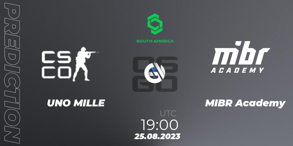 Prognoza UNO MILLE - MIBR Academy. 25.08.2023 at 19:00, Counter-Strike (CS2), CCT South America Series #10