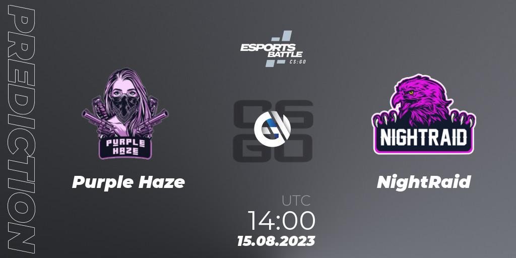 Prognoza Purple Haze - NightRaid. 15.08.2023 at 14:00, Counter-Strike (CS2), ESportsBattle Season 27