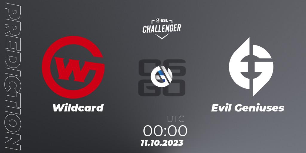 Prognoza Wildcard - Evil Geniuses. 11.10.2023 at 00:00, Counter-Strike (CS2), ESL Challenger at DreamHack Winter 2023: North American Qualifier