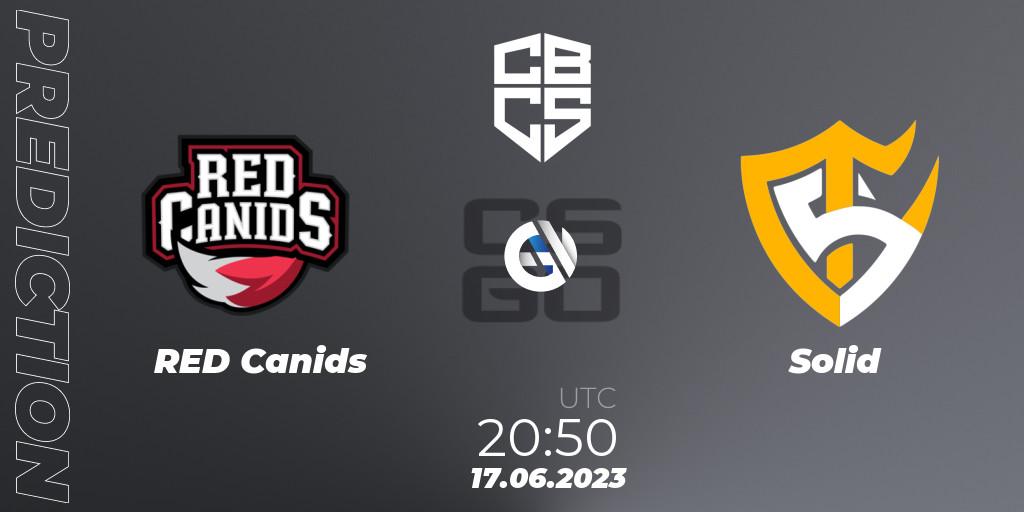 Prognoza RED Canids - Solid. 17.06.2023 at 19:35, Counter-Strike (CS2), CBCS 2023 Season 1