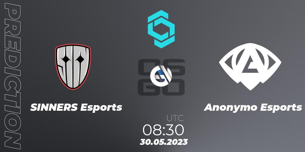 Prognoza SINNERS Esports - Anonymo Esports. 30.05.23, CS2 (CS:GO), CCT North Europe Series 5