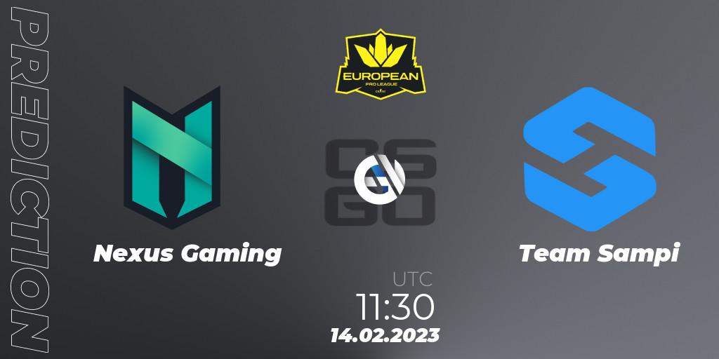 Prognoza Nexus Gaming - Team Sampi. 14.02.2023 at 12:30, Counter-Strike (CS2), European Pro League Season 6: Division 2