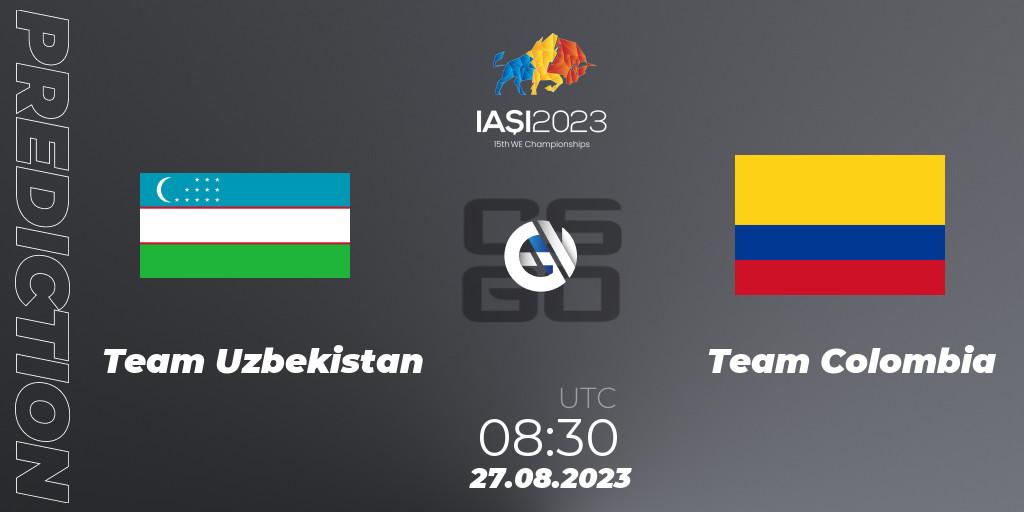 Prognoza Team Uzbekistan - Team Colombia. 27.08.23, CS2 (CS:GO), IESF World Esports Championship 2023