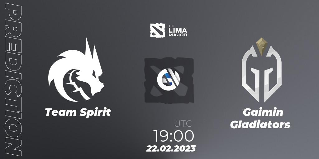 Prognoza Team Spirit - Gaimin Gladiators. 22.02.23, Dota 2, The Lima Major 2023