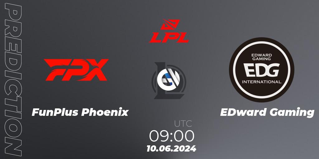 Prognoza FunPlus Phoenix - EDward Gaming. 10.06.2024 at 09:00, LoL, LPL 2024 Summer - Group Stage