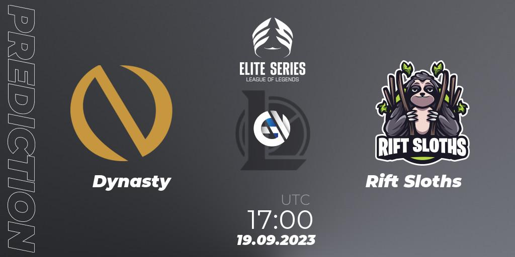 Prognoza Dynasty - Rift Sloths. 19.09.2023 at 17:00, LoL, Elite Series Relegation 2023