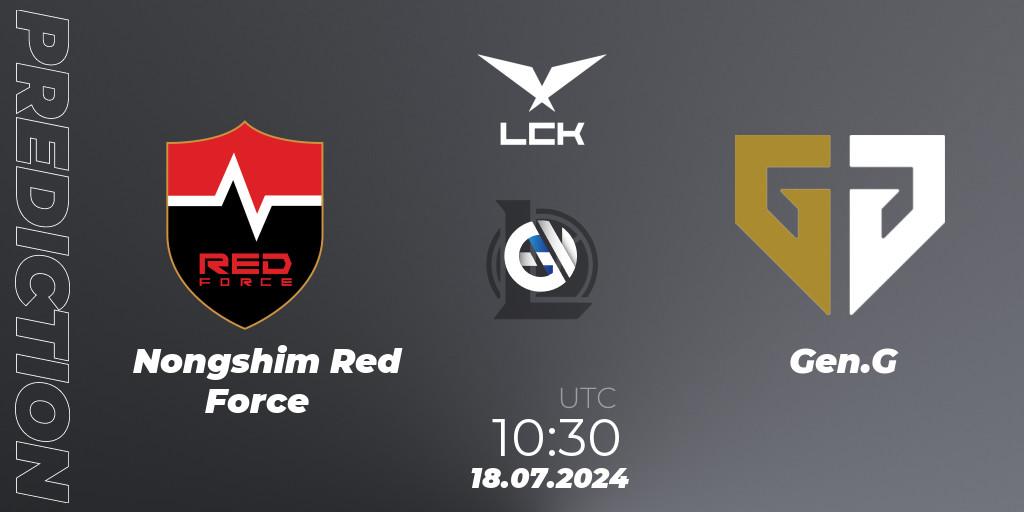 Prognoza Nongshim Red Force - Gen.G. 18.07.2024 at 10:30, LoL, LCK Summer 2024 Group Stage