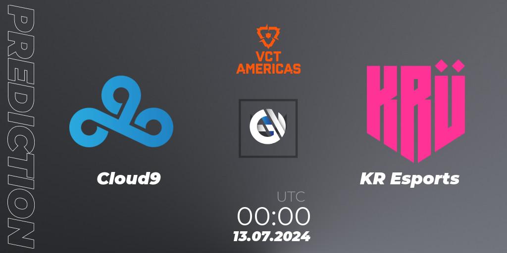 Prognoza Cloud9 - KRÜ Esports. 13.07.2024 at 00:00, VALORANT, VALORANT Champions Tour 2024: Americas League - Stage 2 - Group Stage