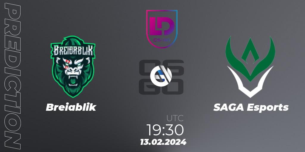 Prognoza Breiðablik - SAGA Esports. 13.02.24, CS2 (CS:GO), Icelandic Esports League Season 8: Regular Season
