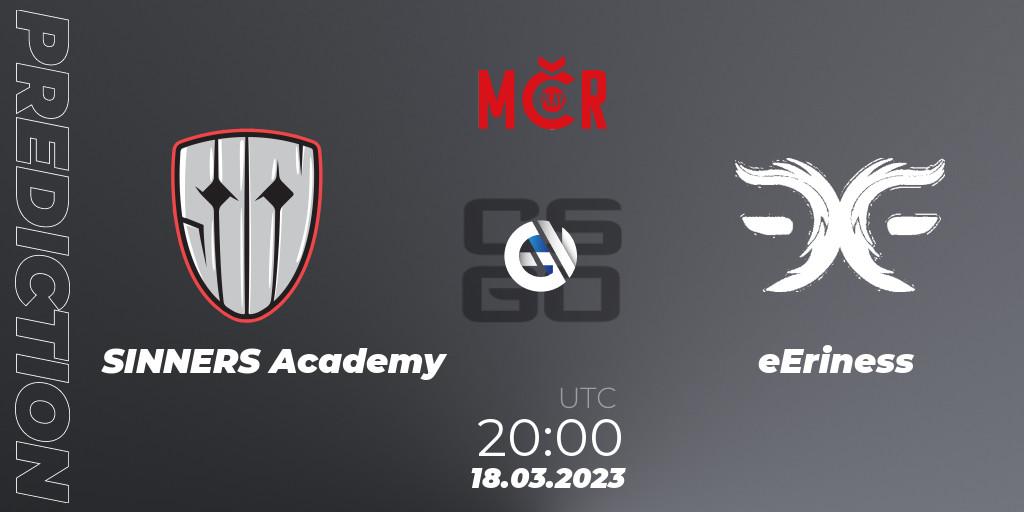 Prognoza SINNERS Academy - eEriness. 18.03.2023 at 20:00, Counter-Strike (CS2), Tipsport Cup Prague Spring 2023: Closed Qualifier