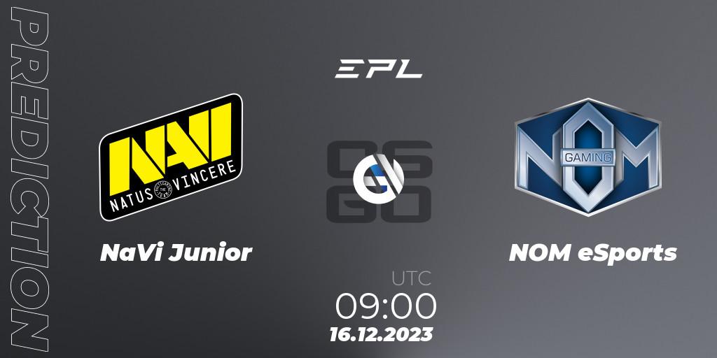 Prognoza NaVi Junior - NOM eSports. 16.12.2023 at 09:00, Counter-Strike (CS2), European Pro League Season 13: Division 2