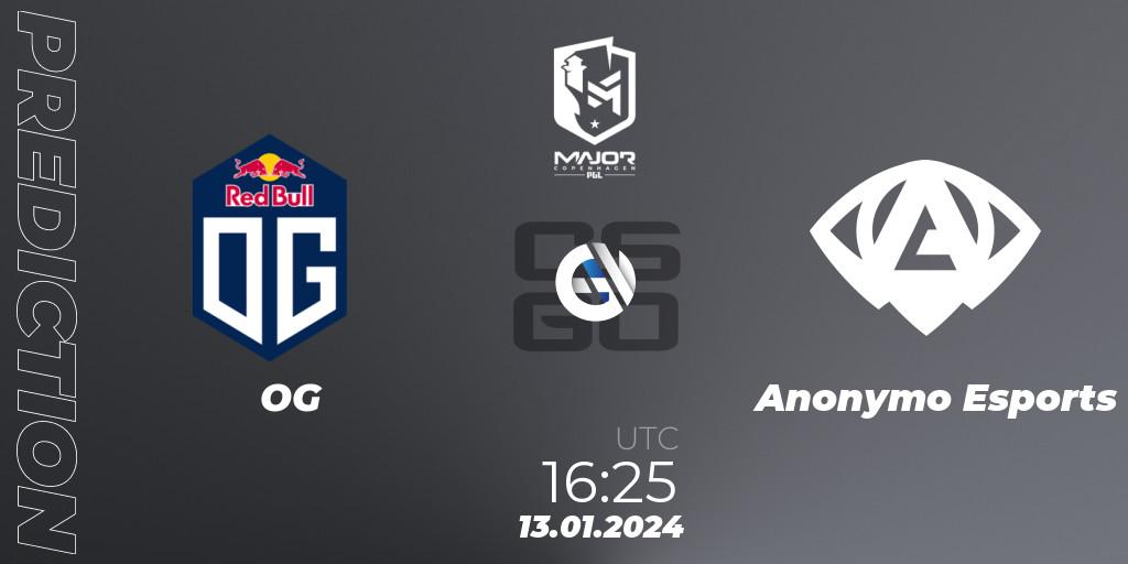 Prognoza OG - Anonymo Esports. 13.01.24, CS2 (CS:GO), PGL CS2 Major Copenhagen 2024 Europe RMR Open Qualifier 3