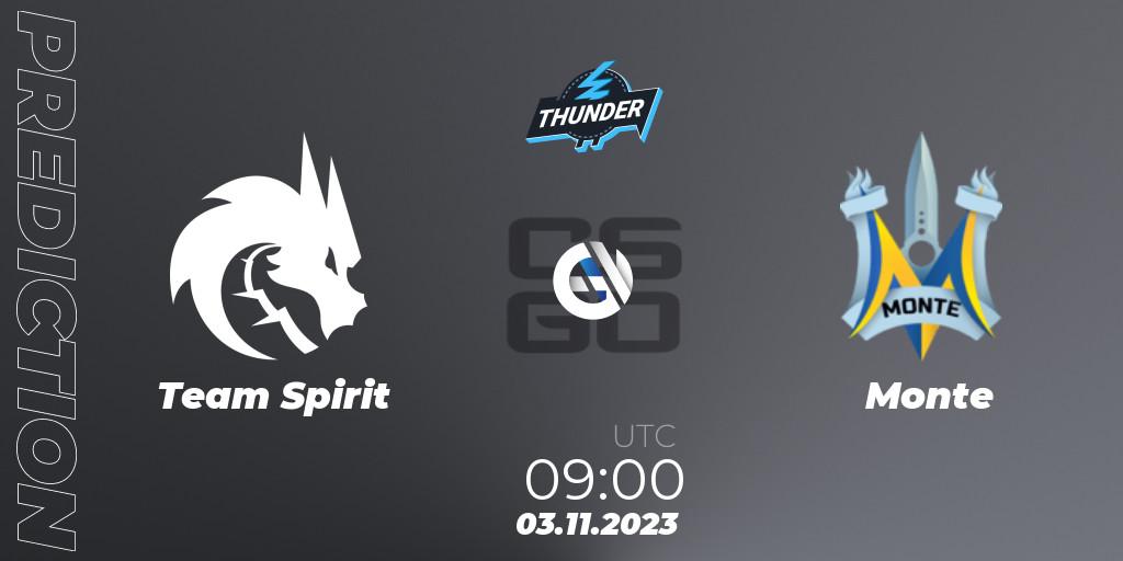 Prognoza Team Spirit - Monte. 03.11.23, CS2 (CS:GO), Thunderpick CS:GO World Championship 2023
