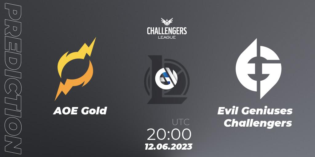 Prognoza AOE Gold - Evil Geniuses Challengers. 12.06.2023 at 20:00, LoL, North American Challengers League 2023 Summer - Group Stage