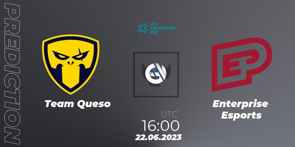 Prognoza Team Queso - Enterprise Esports. 22.06.2023 at 16:00, VALORANT, VALORANT Challengers Ascension 2023: EMEA - Play-In