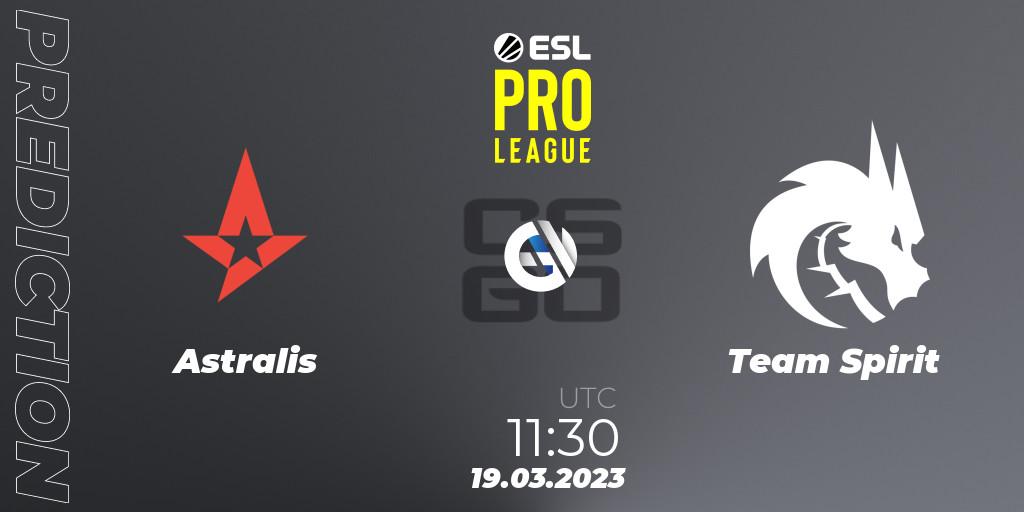 Prognoza Astralis - Team Spirit. 19.03.23, CS2 (CS:GO), ESL Pro League Season 17